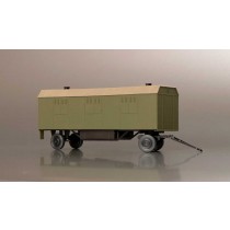 Wohnwagen / Kinowagen Trapezdach 6 Fenster Armee H0