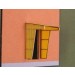Modell eines Windfangs für Haustüren - belegt mit Wellpolyester-Platten